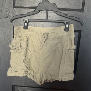 Charlotte Russe Olive Cargo Drawstring Shorts